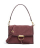 Abro Suede Temi Stitch Schultertasche bordeaux
