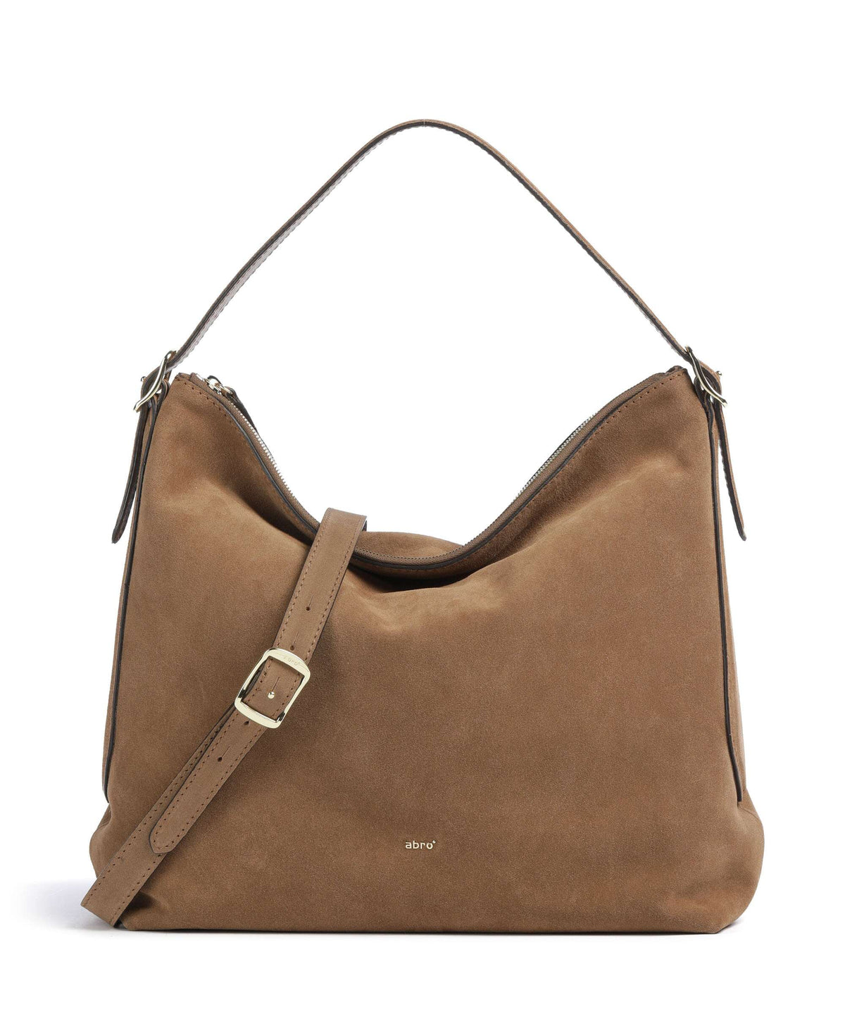 Abro Suede Carina Hobo bag camel