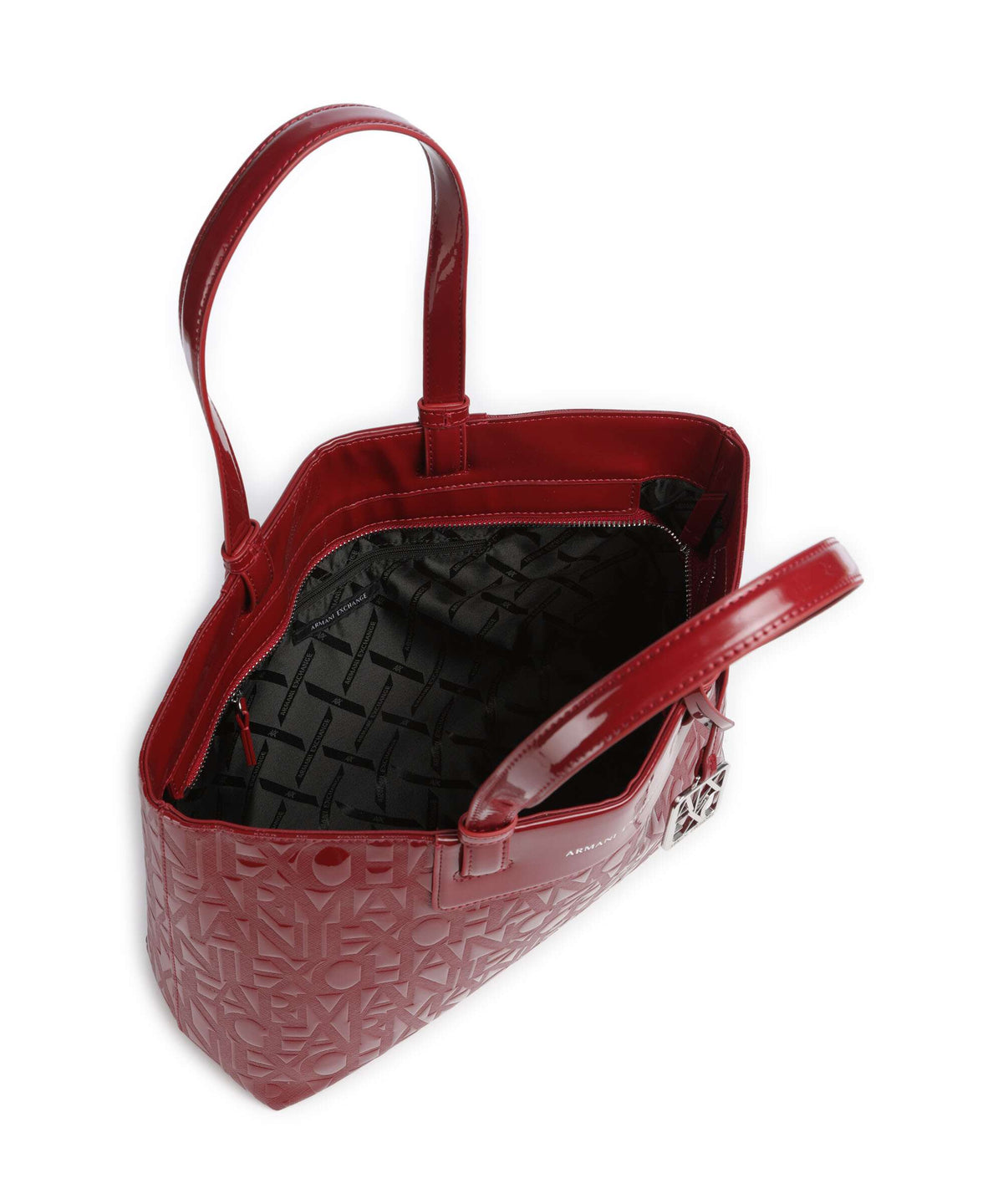 Armani Exchange Liz Patent M Tote bag red dahlia
