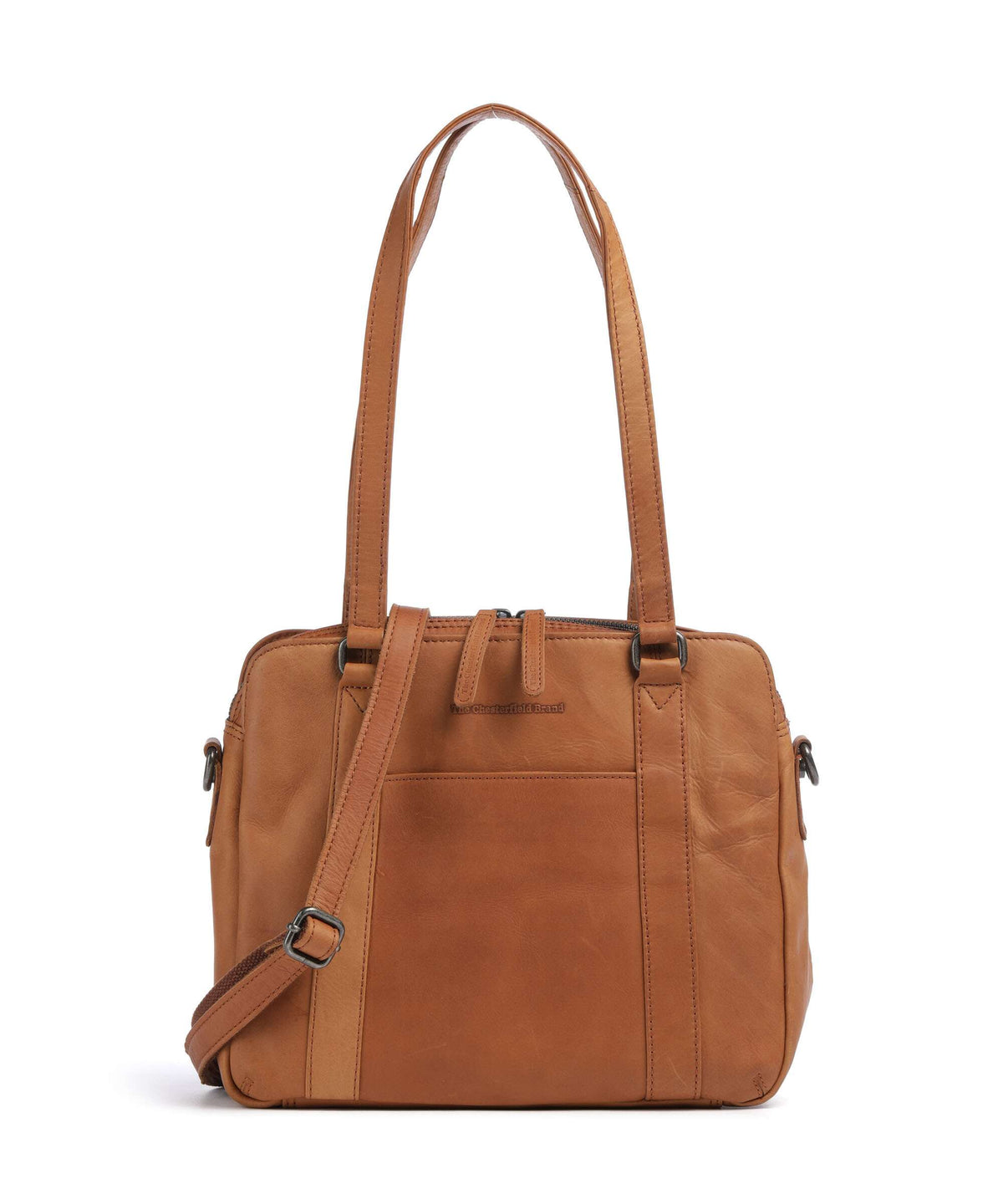 The Chesterfield Brand Cow Wax Pull Up Porlezza Shoulder bag cognac