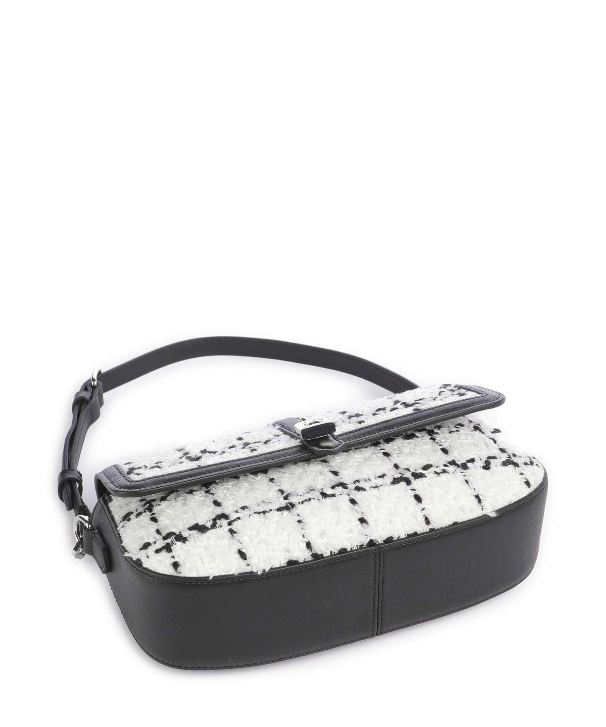 Karl Lagerfeld K/Autograph Boucle Shoulder bag black/white
