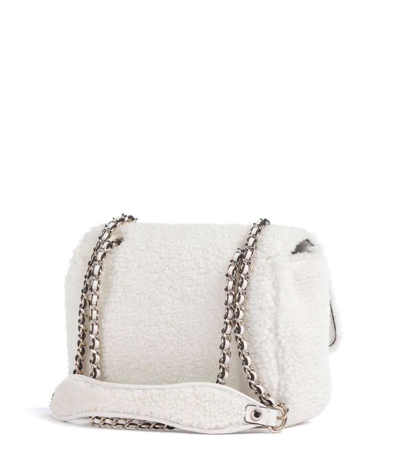 Guess Aslia Shearling Shoulder bag white