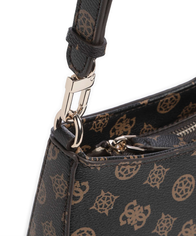 Guess Noelle Printed Peony Shoulder bag mocha logo
