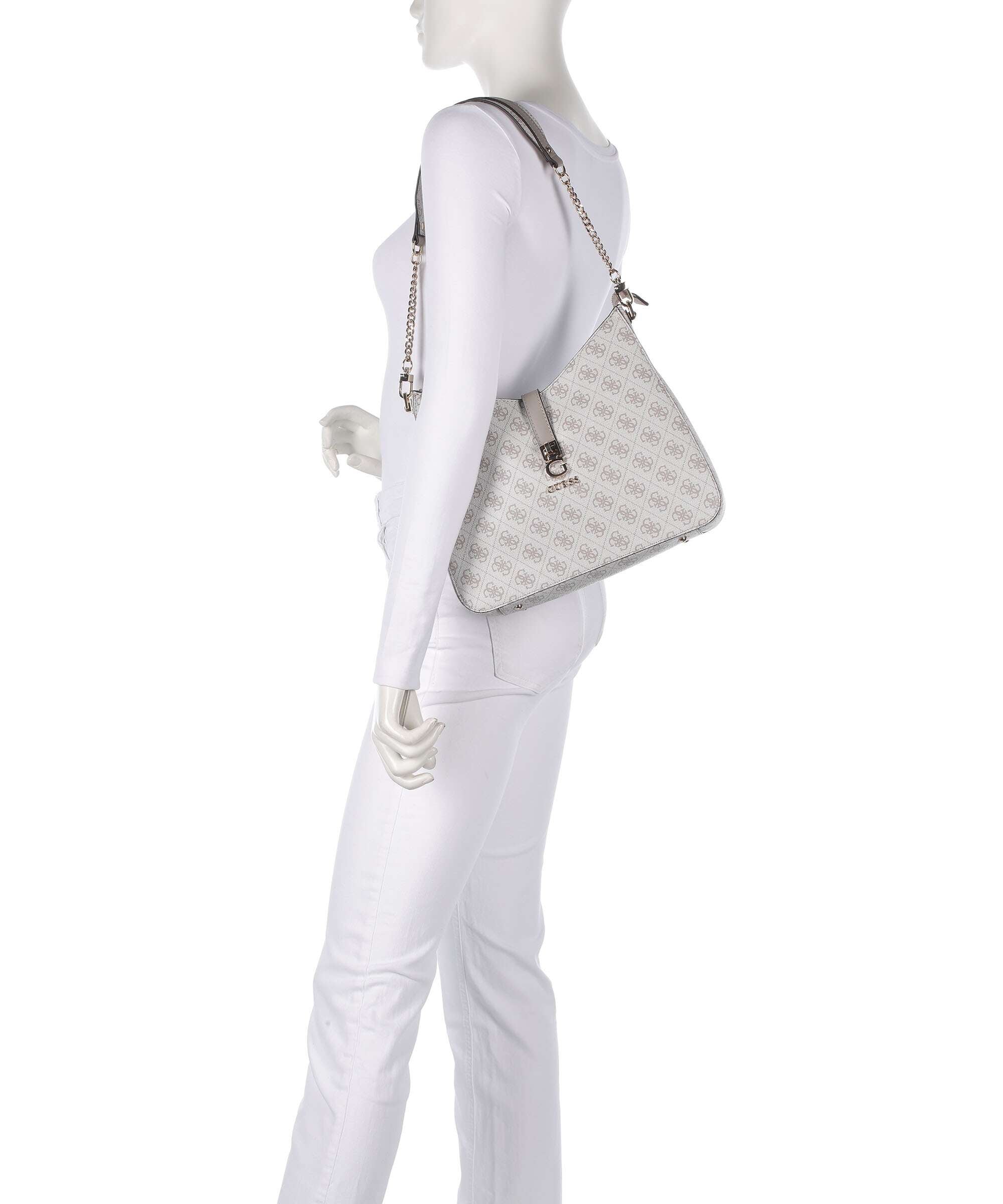 Guess Zamira Shoulder bag dark taupe logo