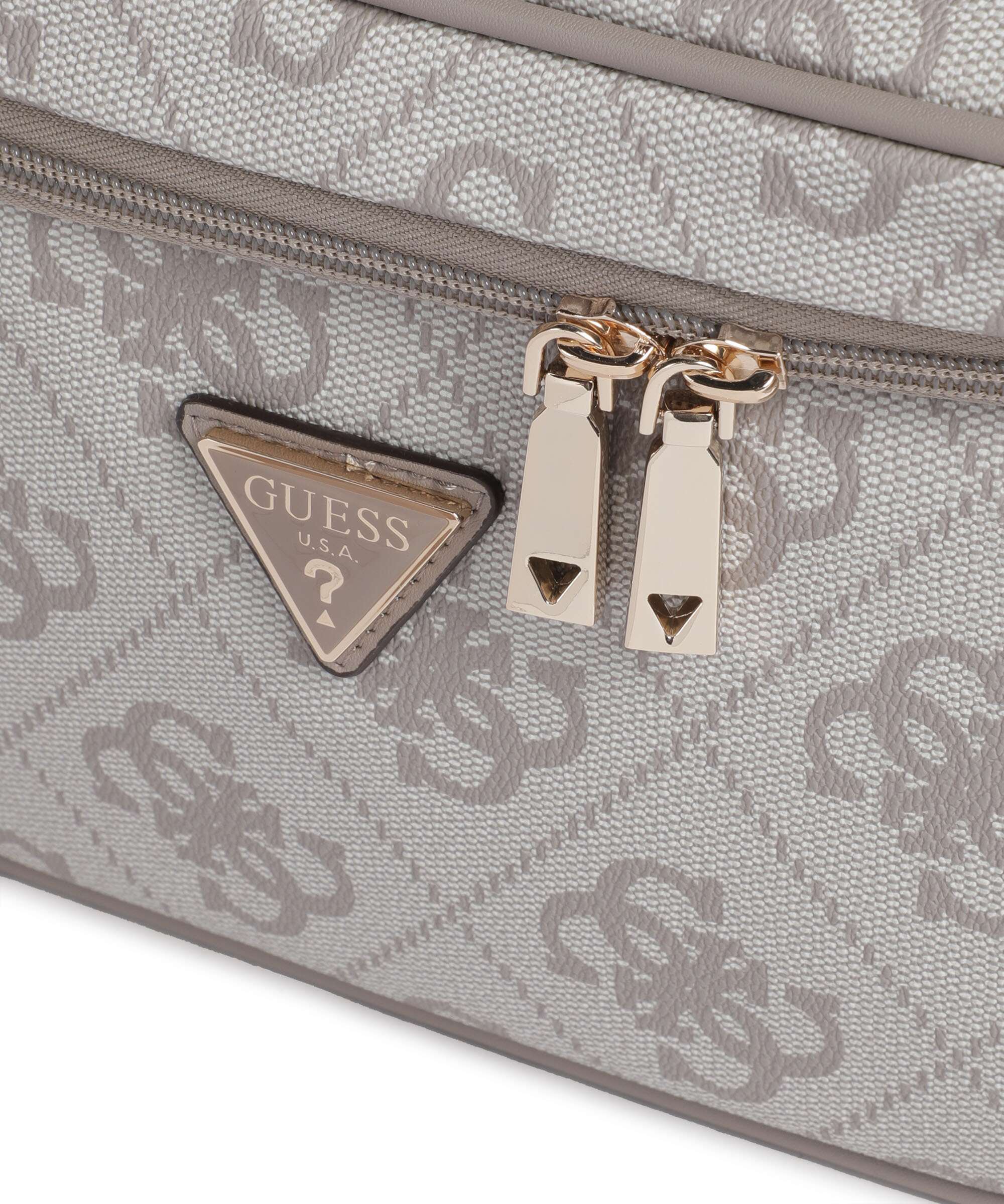Guess Berta 4G Logo Toiletry bag dark taupe logo