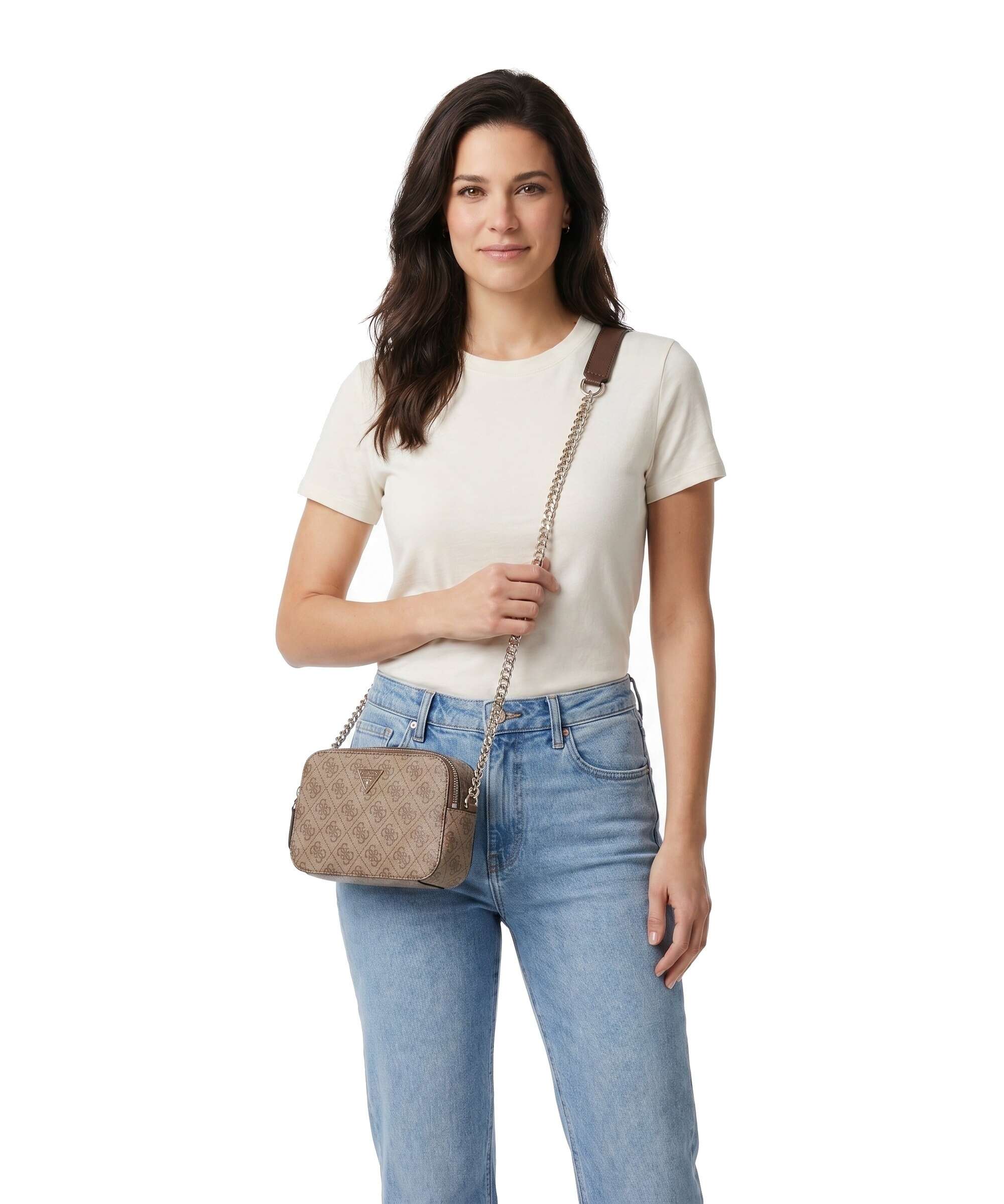 Guess Noelle Crossbody bag latte logo/brown