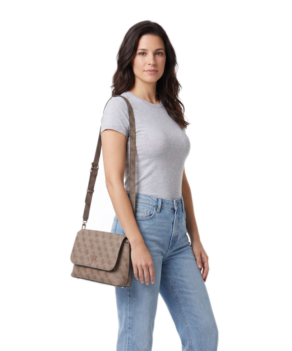 Guess Meridian Crossbody bag latte logo