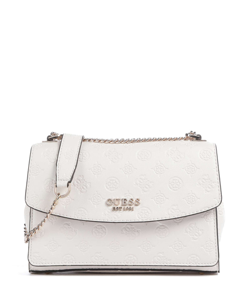 Guess Phoebe Peony Debossed Shoulder bag offwhite logo