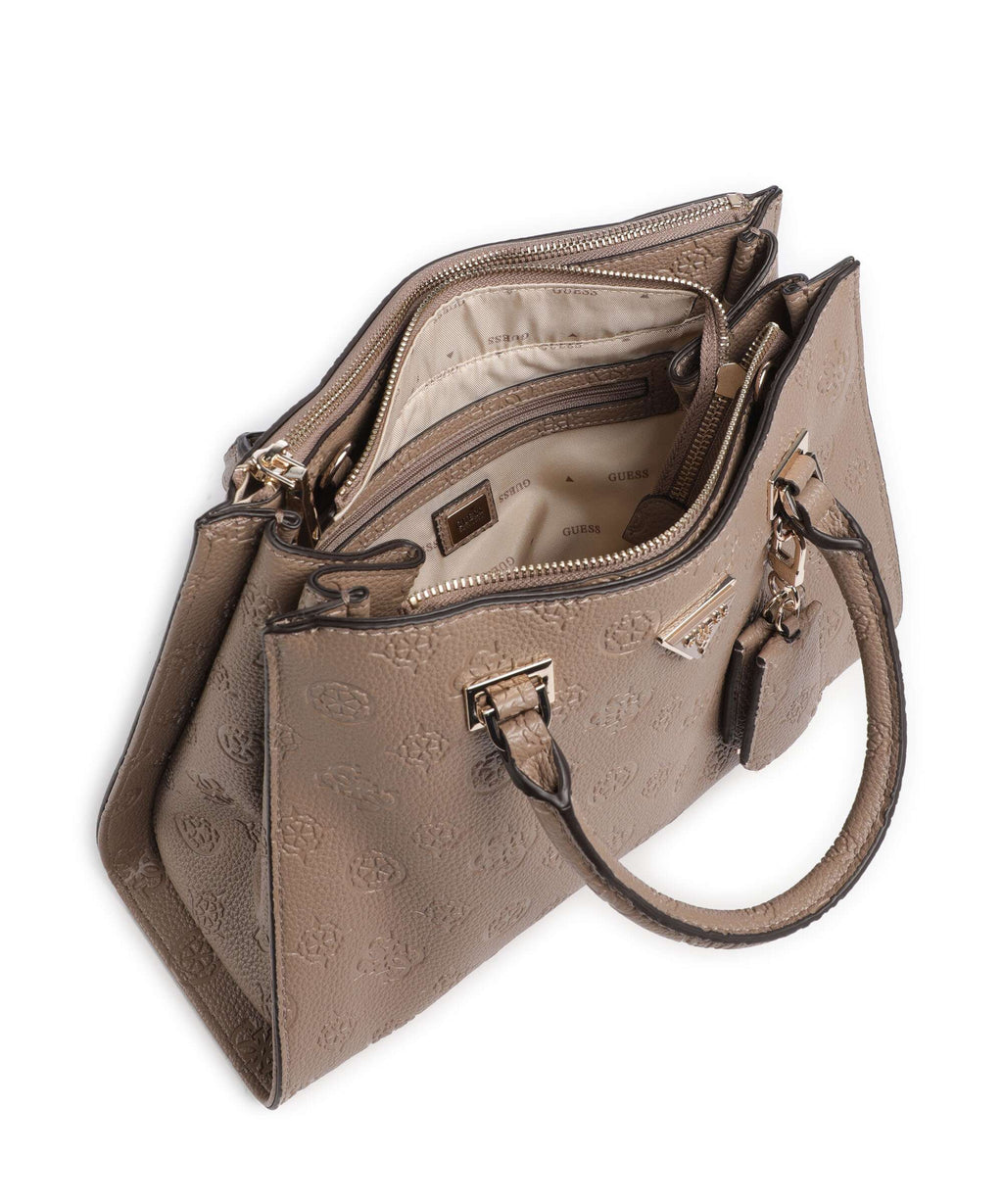 Guess Cresidia Handbag dark taupe logo