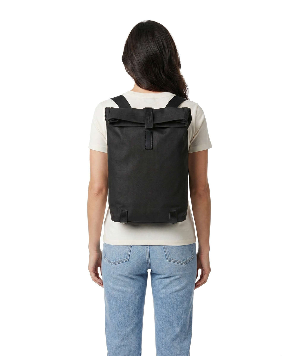 Brooks England Pickwick Cotton Canvas Small Rolltop backpack black