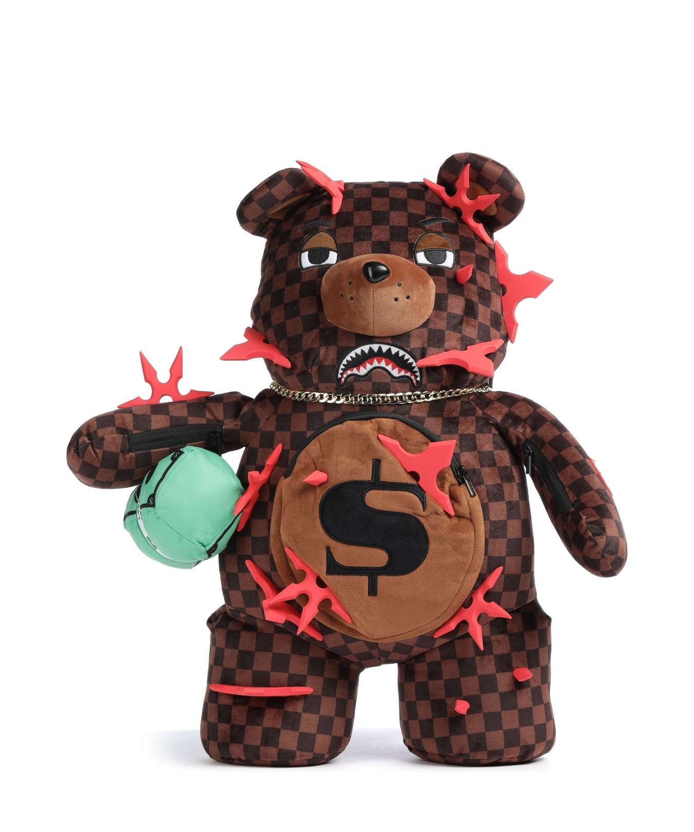 Sprayground Ninja Star Bear Backpack brown