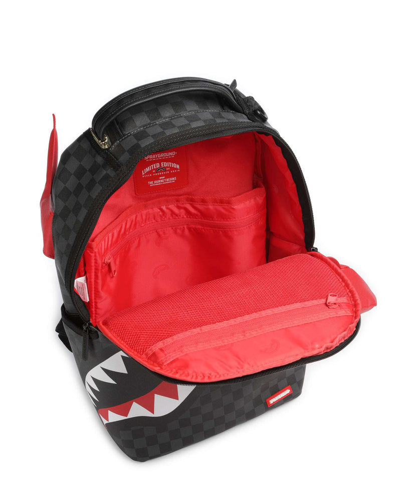 Sprayground Shark Smashed Through Backpack black