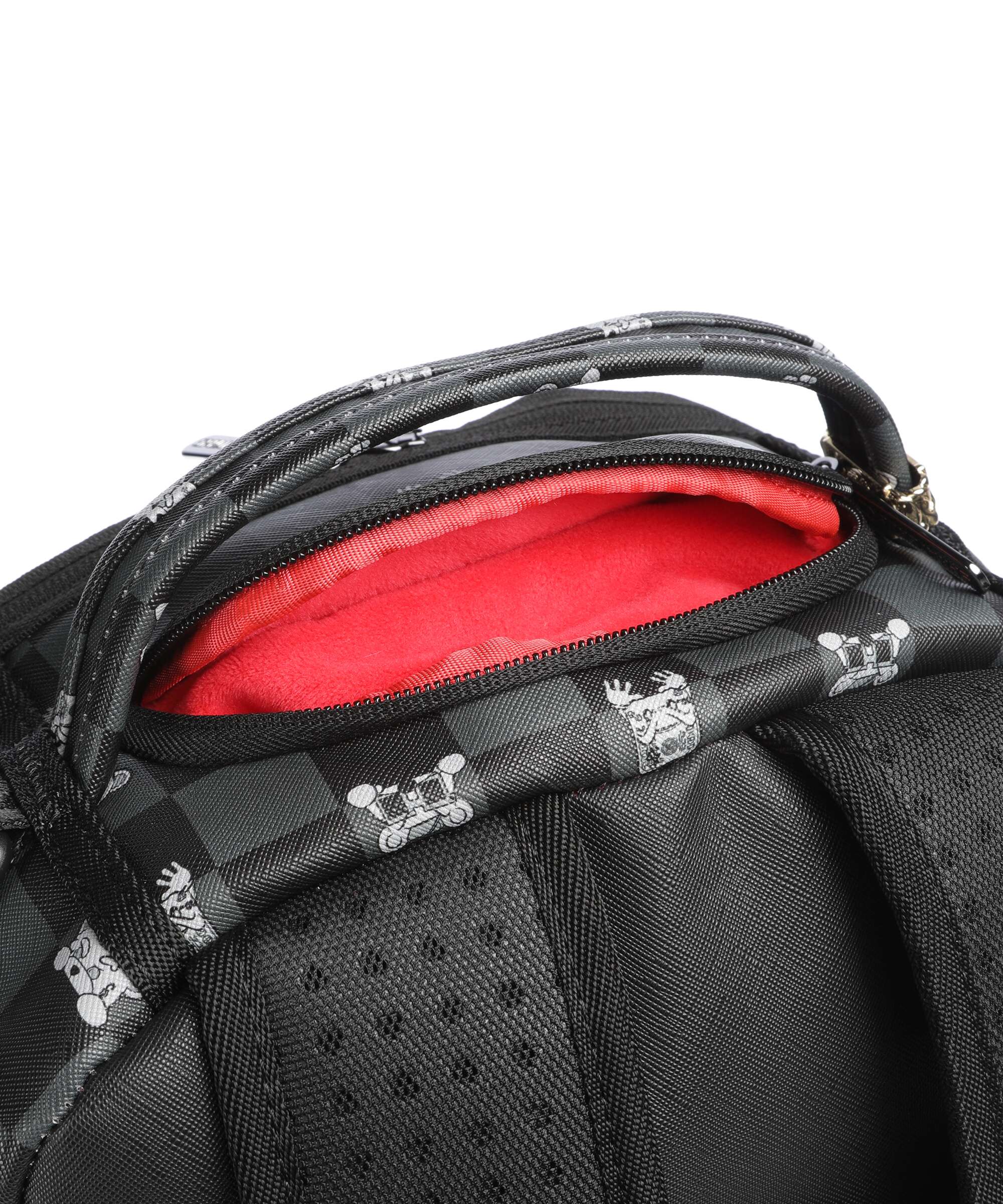 Sprayground Gray Peeking Character Check Backpack black