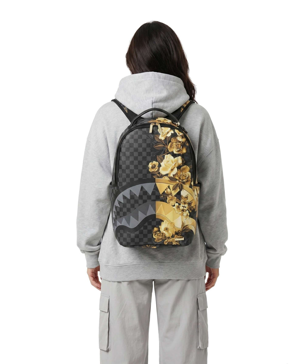 Sprayground Gold Floral Remix Backpack black