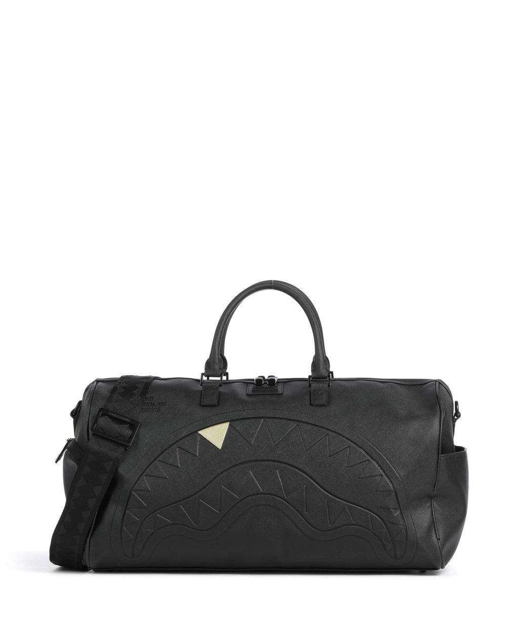 Sprayground Blacked Out Embossed Gold Tooth Weekend bag black