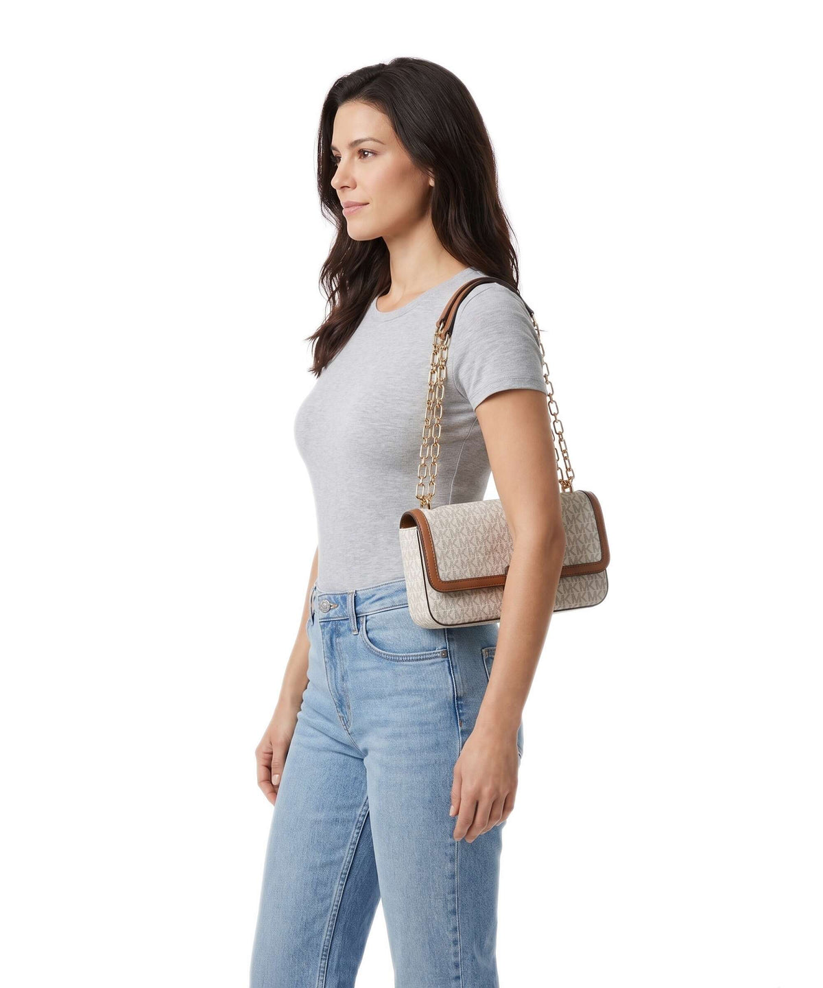 Michael Kors Tribeca Large Shoulder bag vanilla/acorn