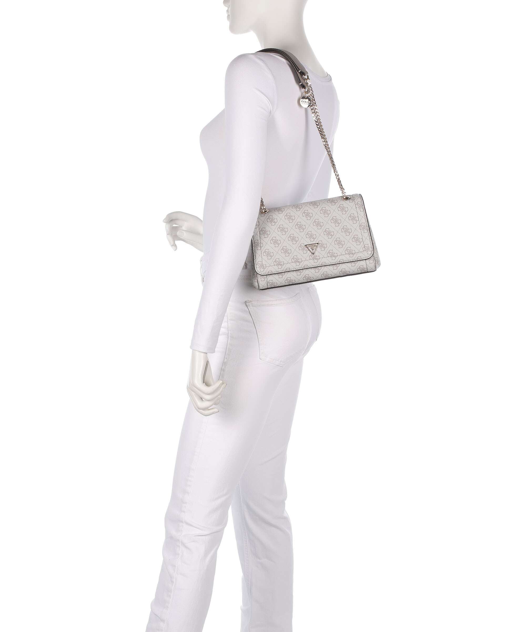 Guess Noelle Shoulder bag dark taupe logo