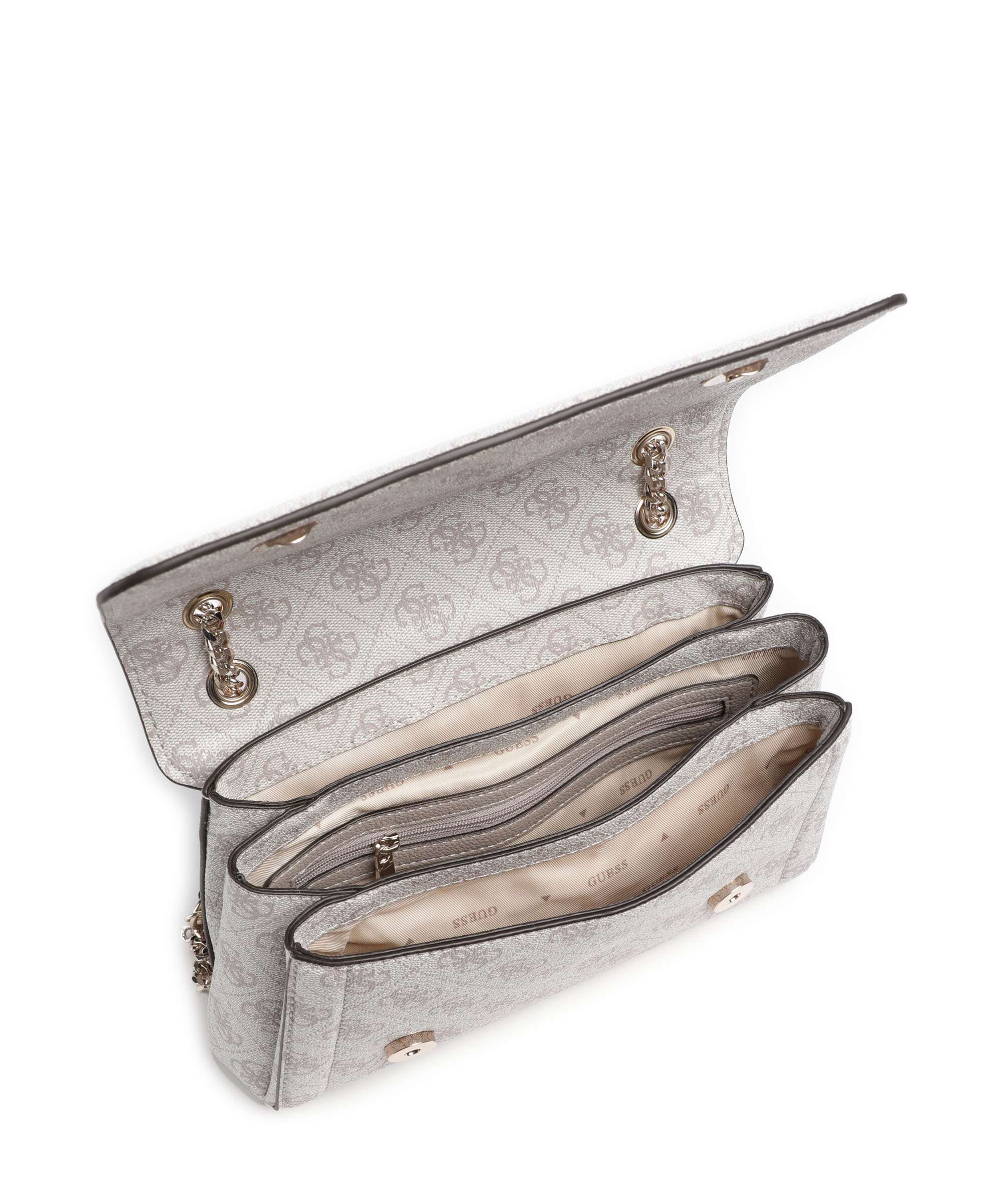 Guess Noelle Shoulder bag dark taupe logo