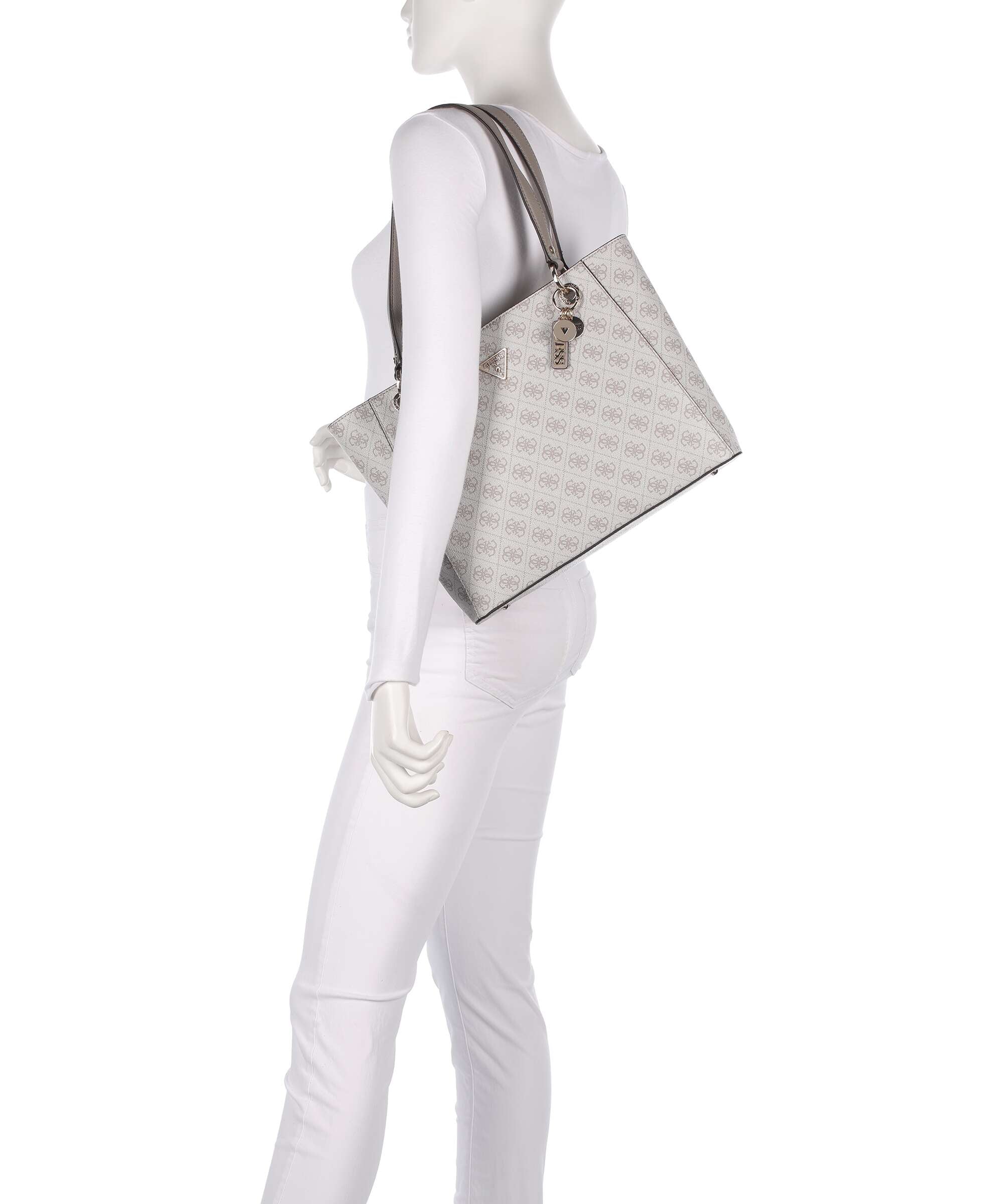 Guess Noelle Tote bag dark taupe logo