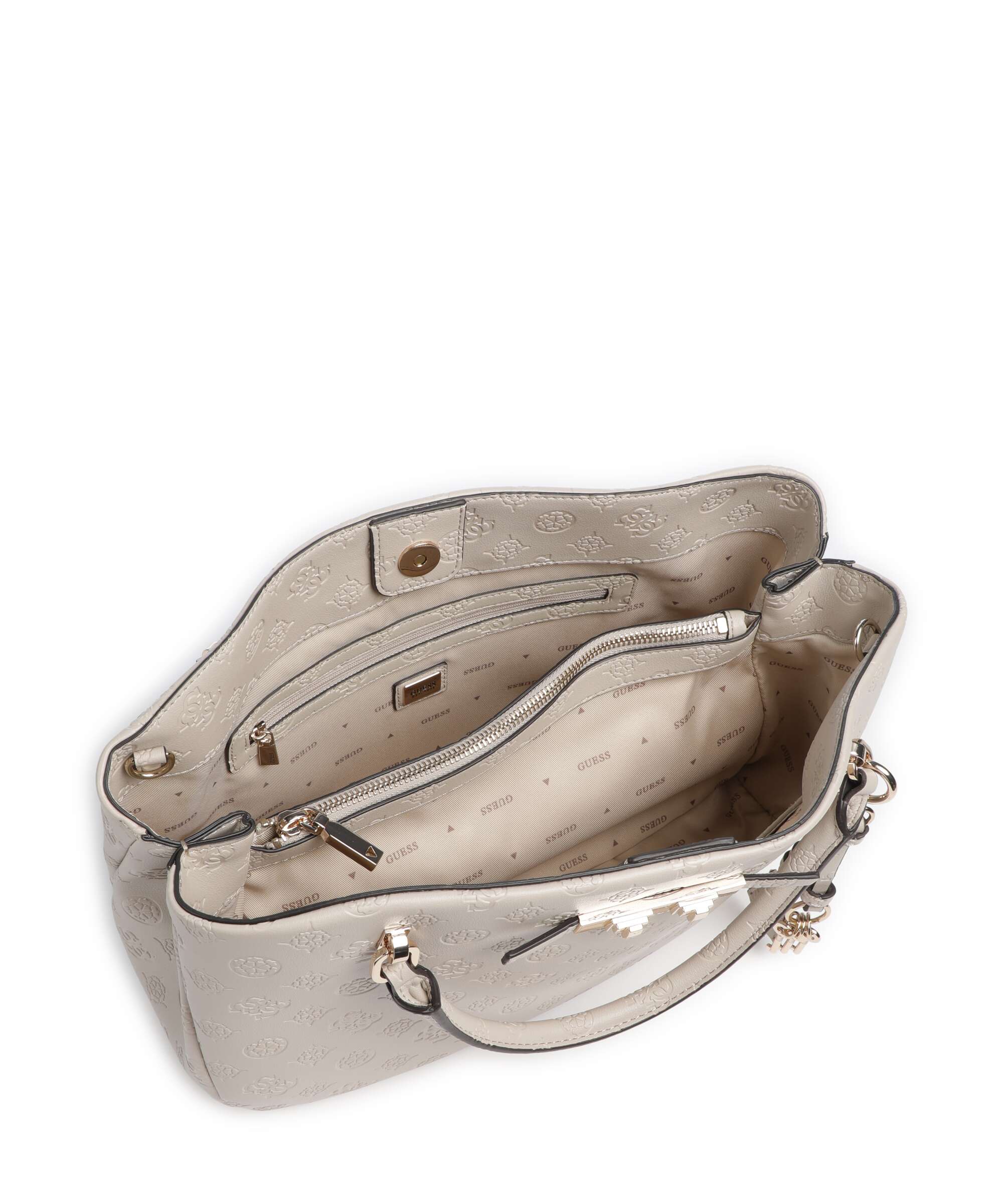 Guess Carmella Girlfriend Handbag bone logo