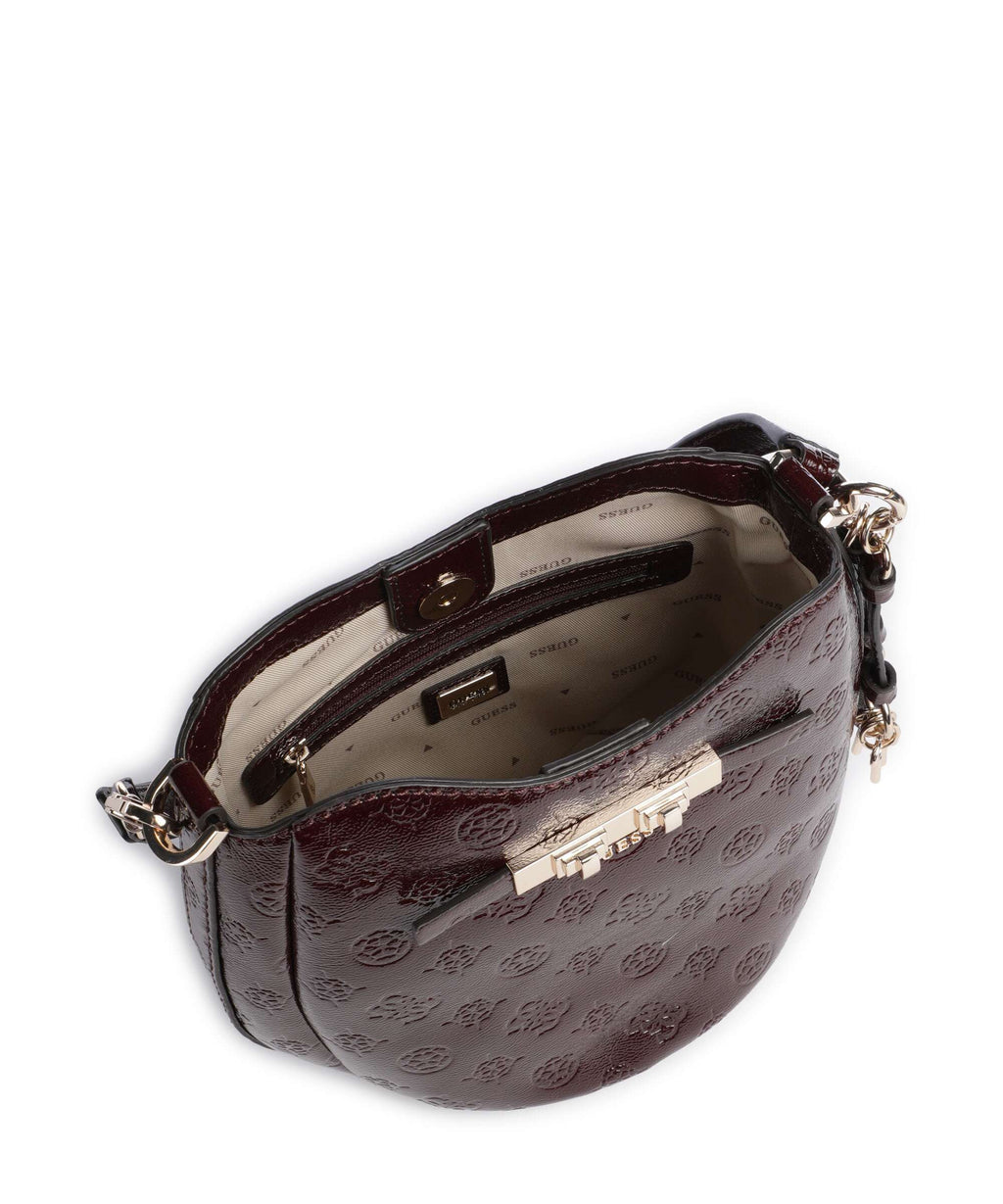 Guess Carmella Bucket bag burgundy logo