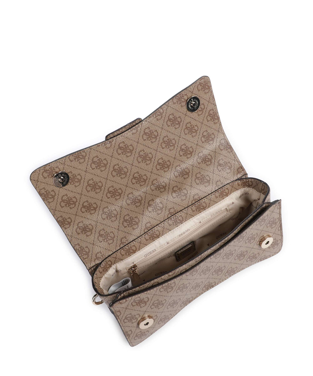 Guess Yvonne Logo Mini Handbag latte logo