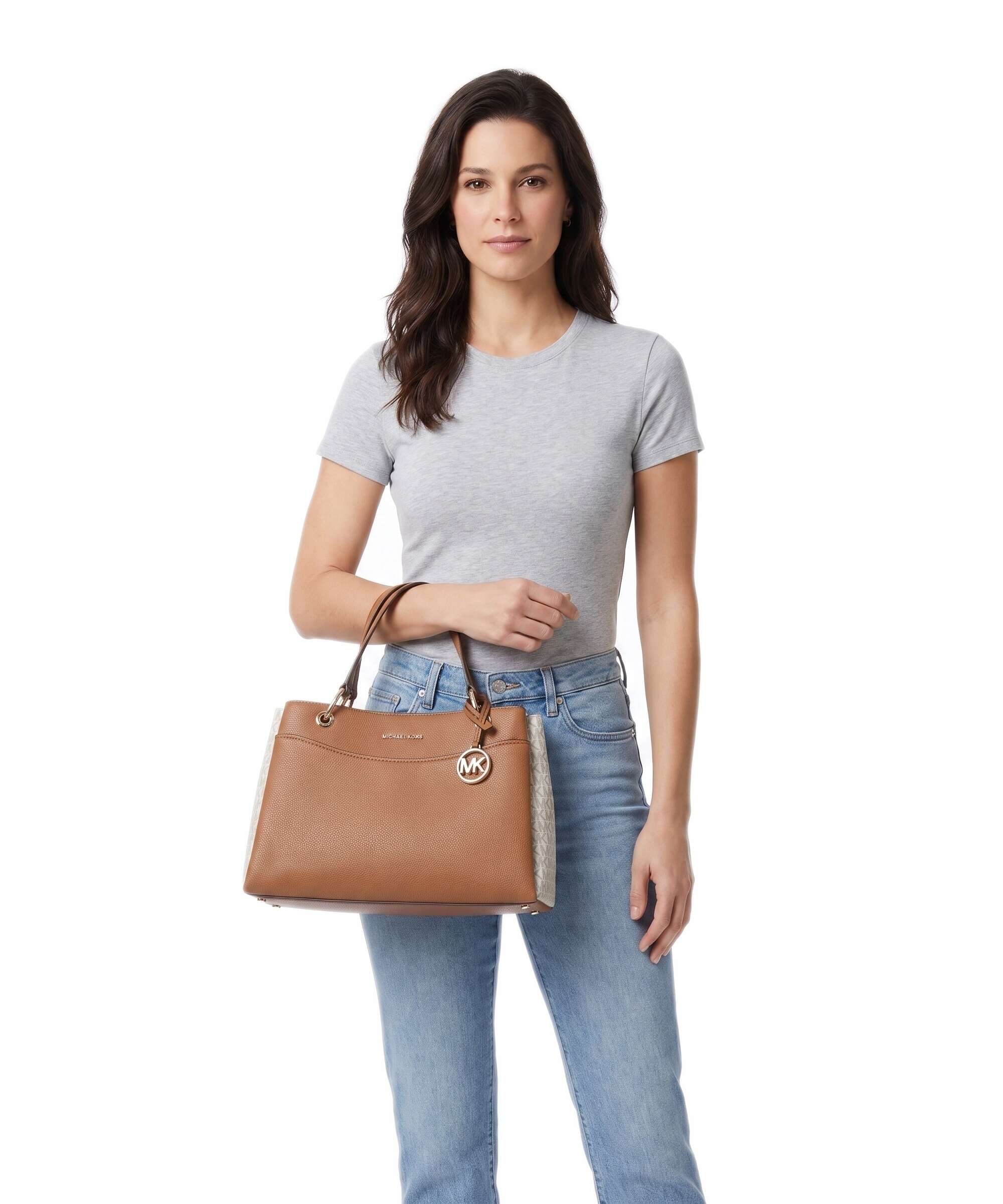 Michael Kors May Medium Handbag vanilla/acorn