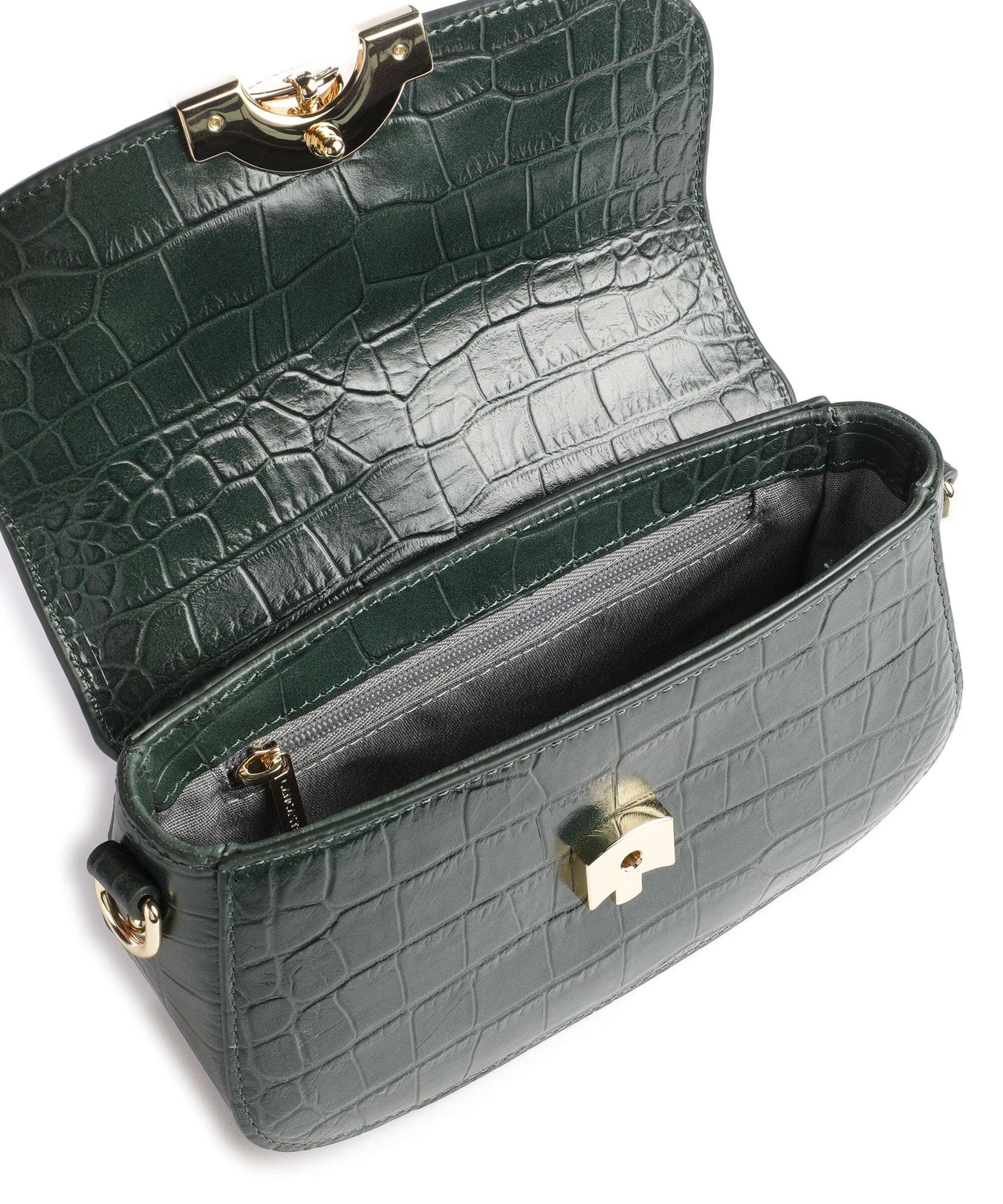 Lancaster Exotic Croco CN Crossbody bag vertforêt