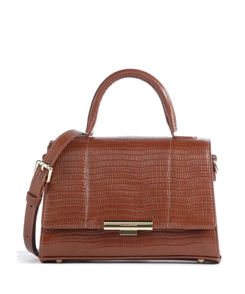 Lancaster Exotic Trinity Handbag cognac/lézard