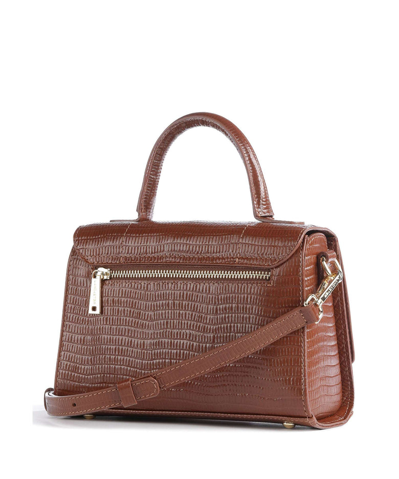 Lancaster Exotic Trinity Handbag cognac/lézard