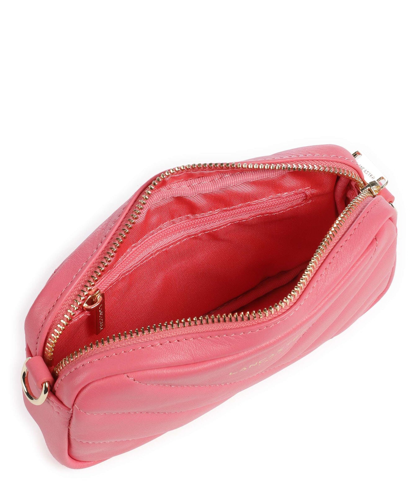 Lancaster Soft Matelassé Crossbody bag rose fonce