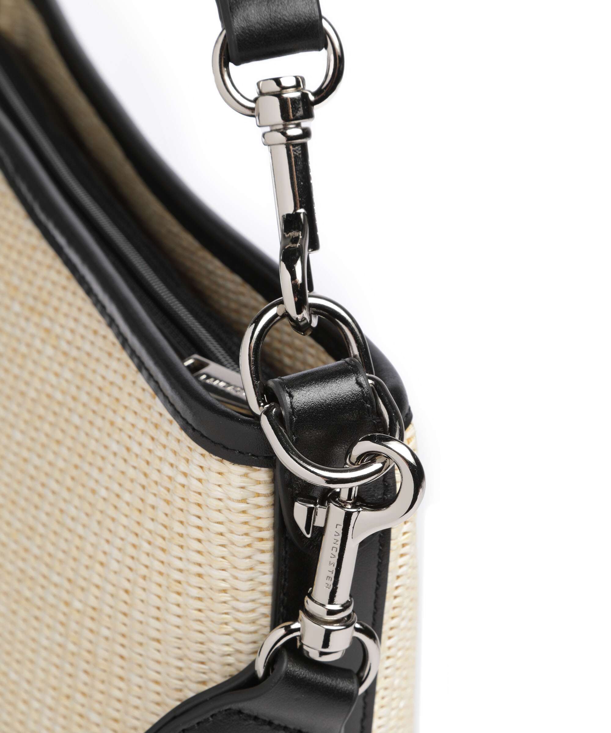 Lancaster Actual Osier Mini Hobo bag beige