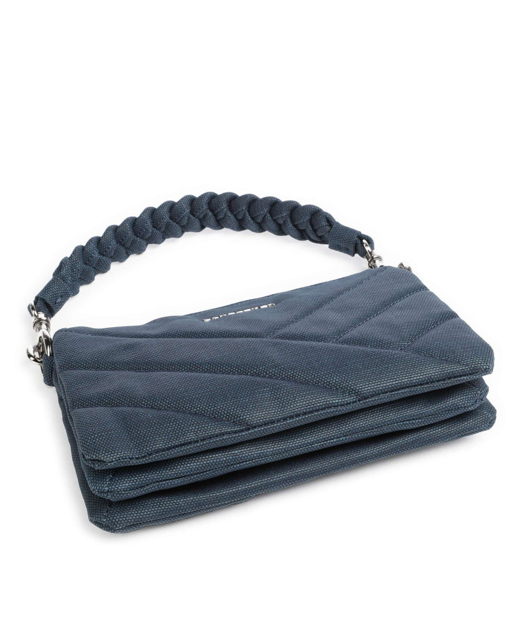 Lancaster Canvas Matelassé Shoulder bag bleufonc