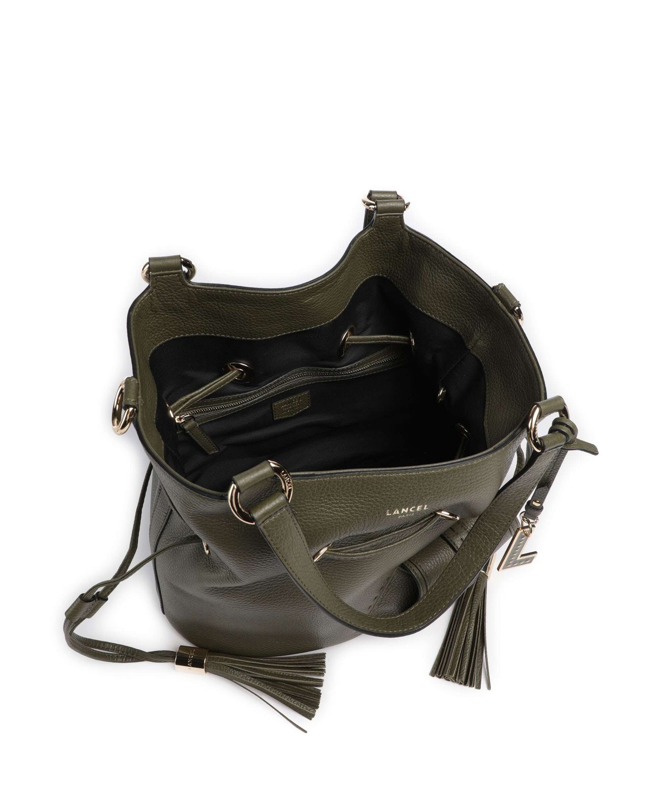 Lancel Premier Flirt M Bucket bag dark khaki