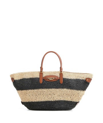 Lauren Ralph Lauren Daphney 40 Straw Handbag natural/black/lauren tan