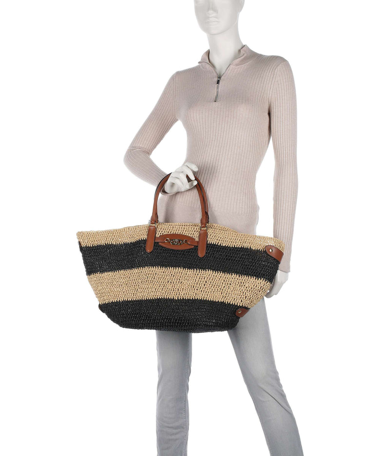 Lauren Ralph Lauren Daphney 40 Straw Handbag natural/black/lauren tan