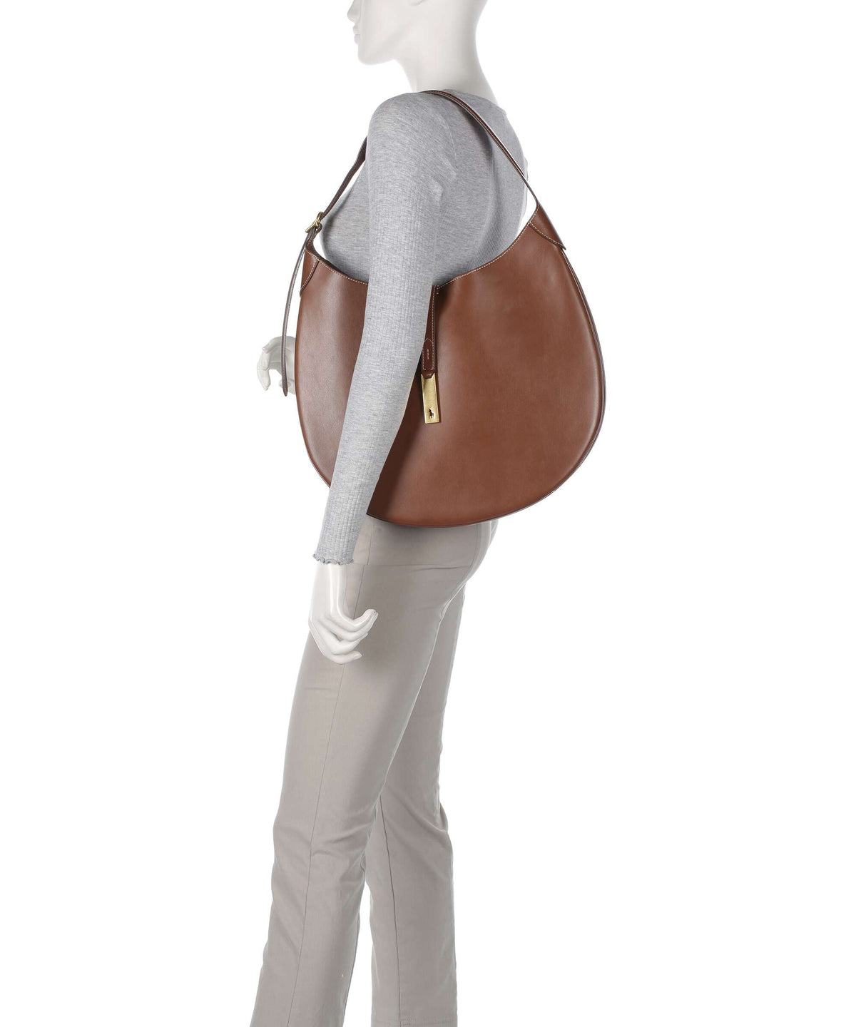 Polo Ralph Lauren ID Collection Medium Hobo bag cuoio