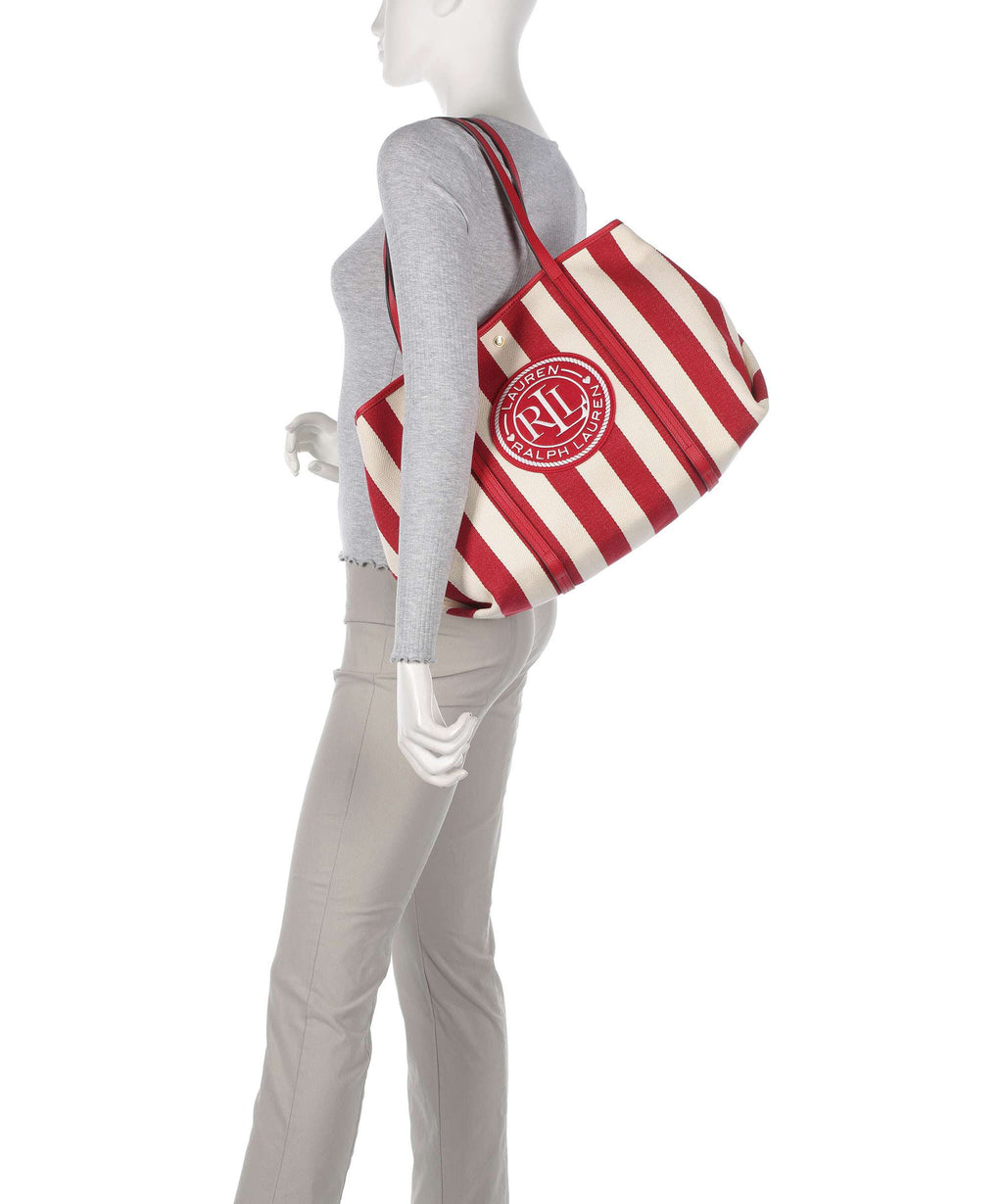Lauren Ralph Lauren Emerie Extra Large Tote bag natural/festive red stripe