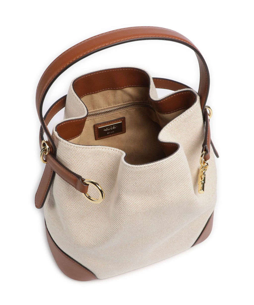 Lauren Ralph Lauren Blaike Medium Bucket bag natural/buff canvas/lauren tan