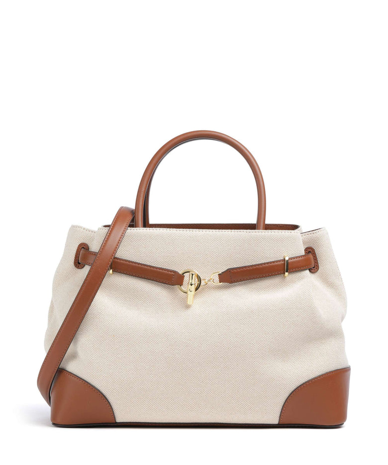 Lauren Ralph Lauren Blaike Large Handbag natural/buff canvas/lauren tan