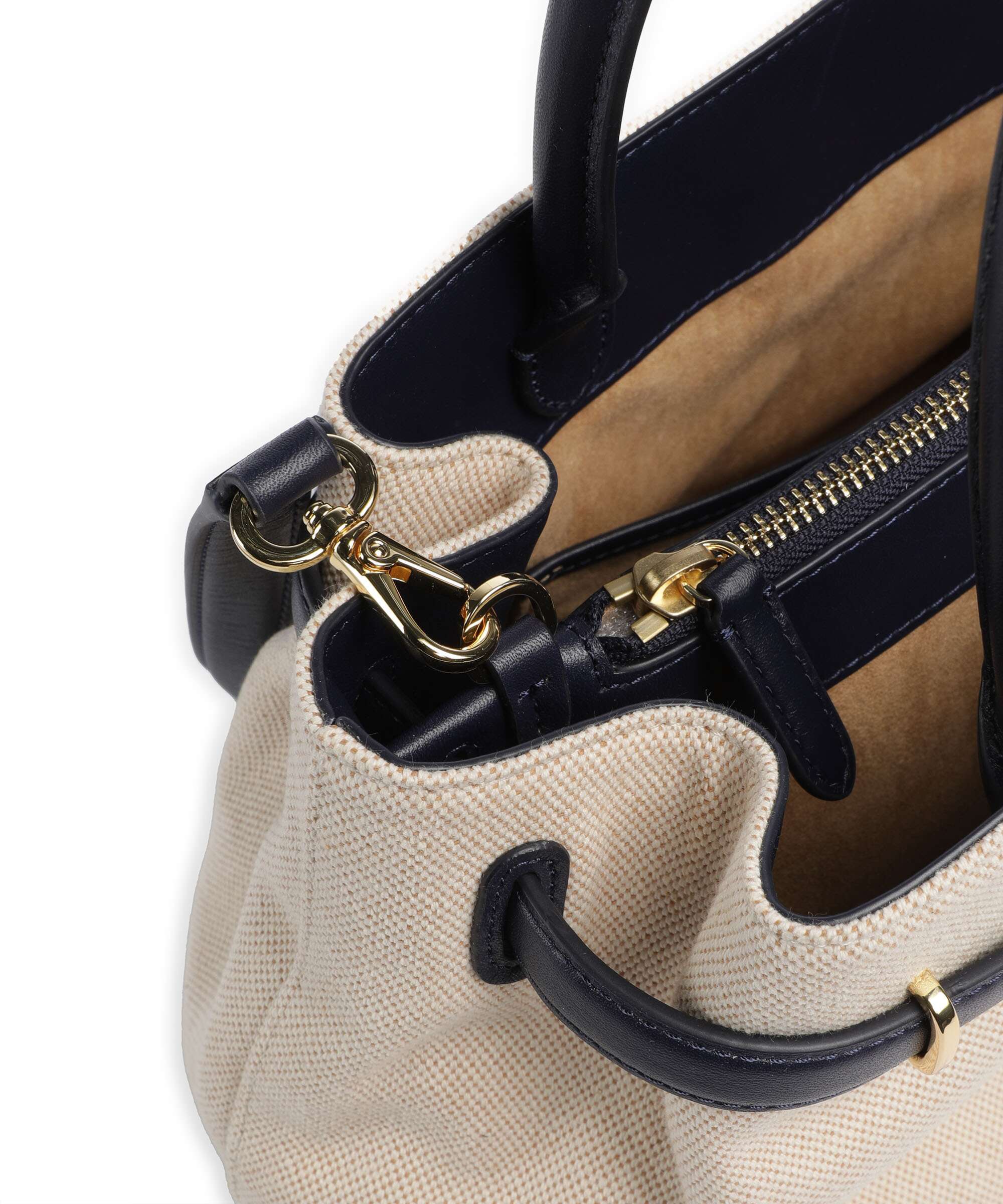 Lauren Ralph Lauren Blaike Large Handbag natural/buff canvas/refined navy