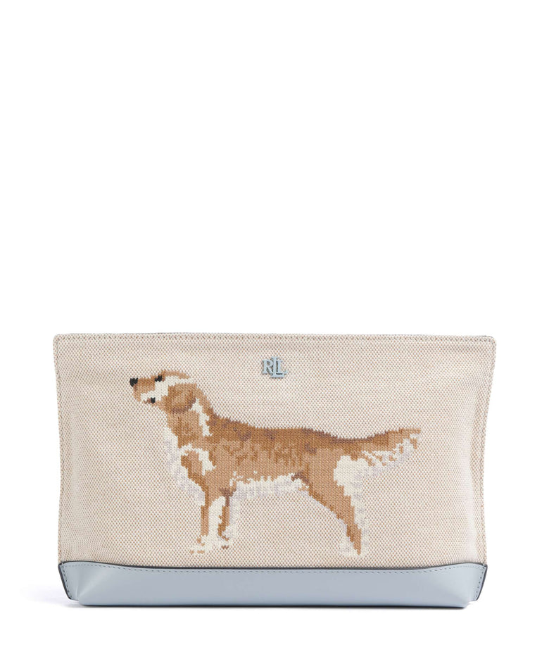 Lauren Ralph Lauren Cosmetic bag natural/buff canvas/alpine blue