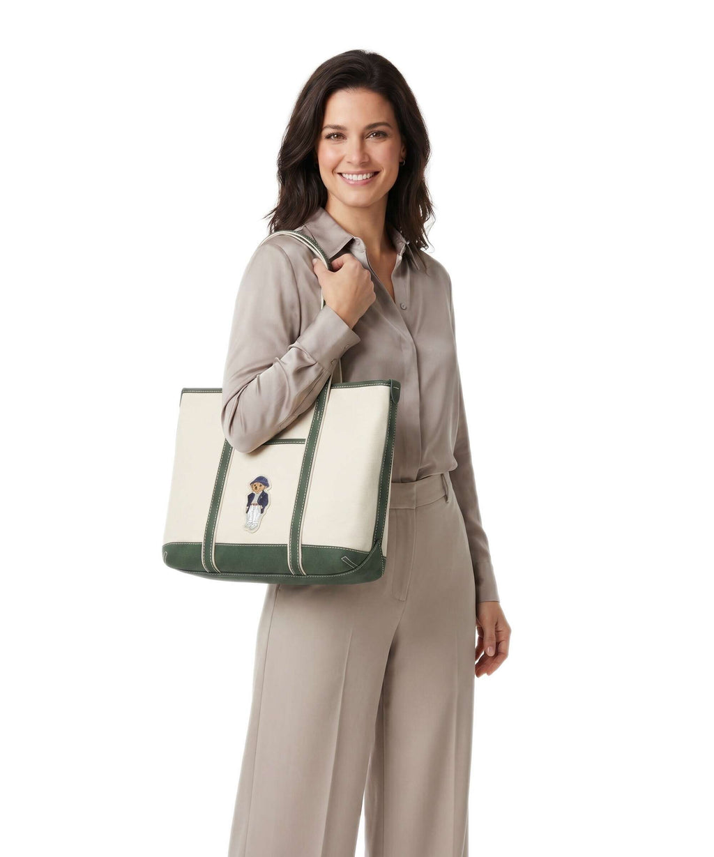 Polo Ralph Lauren Canvas Small Tote bag ecru/juniper
