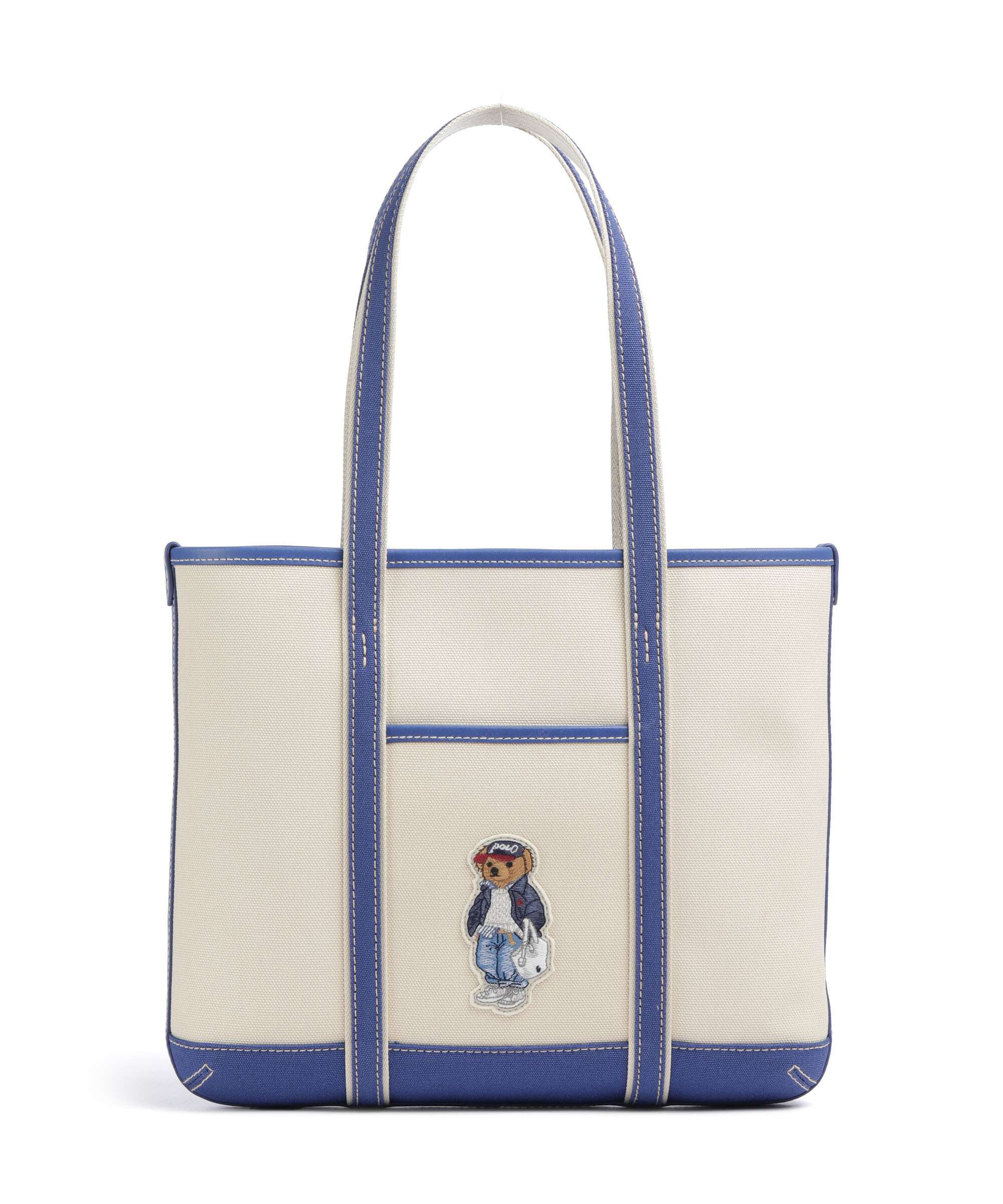 Polo Ralph Lauren Bear Spring Tote bag ecru/ indigo sky