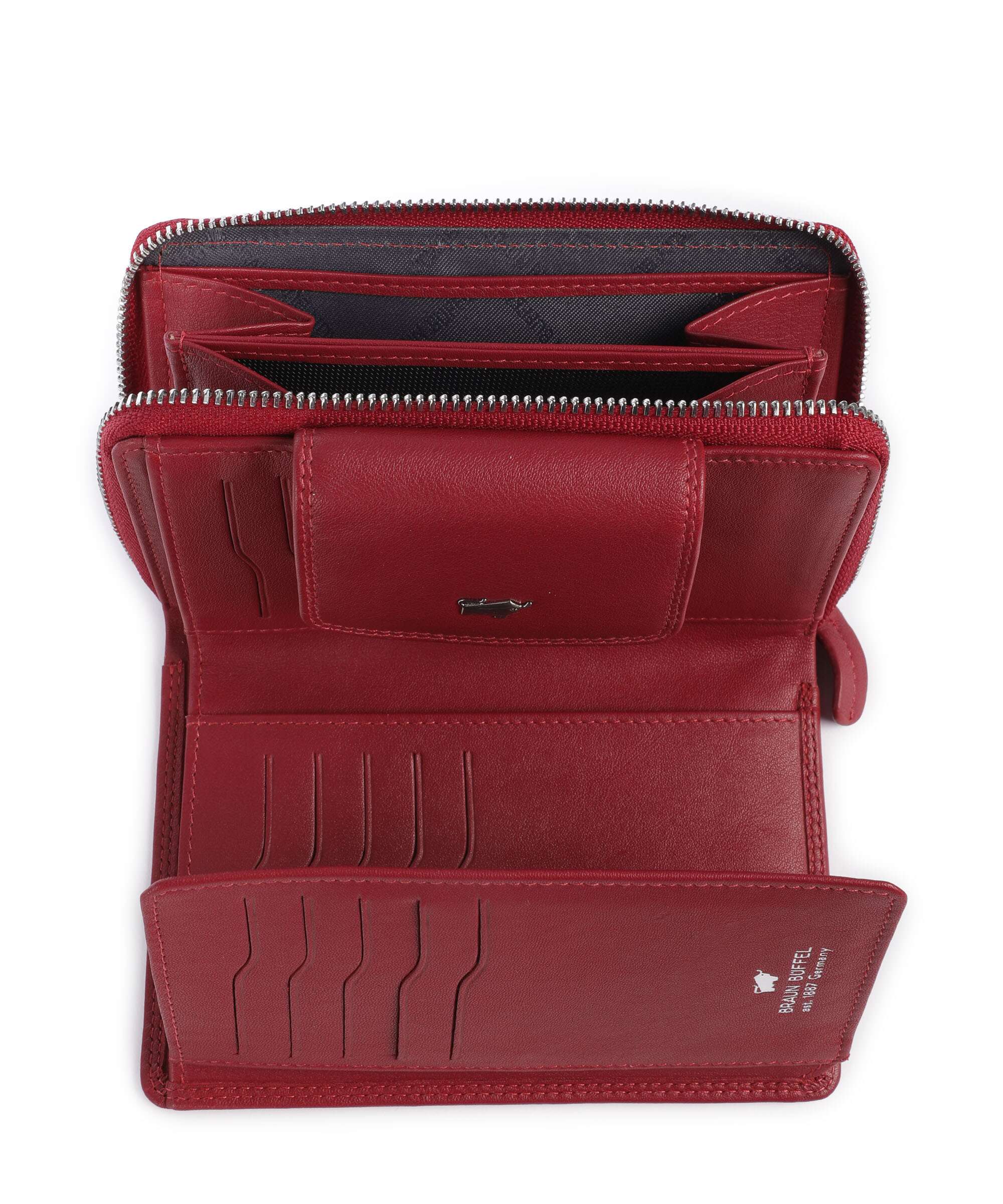 Braun Büffel Golf RFID Wallet rot