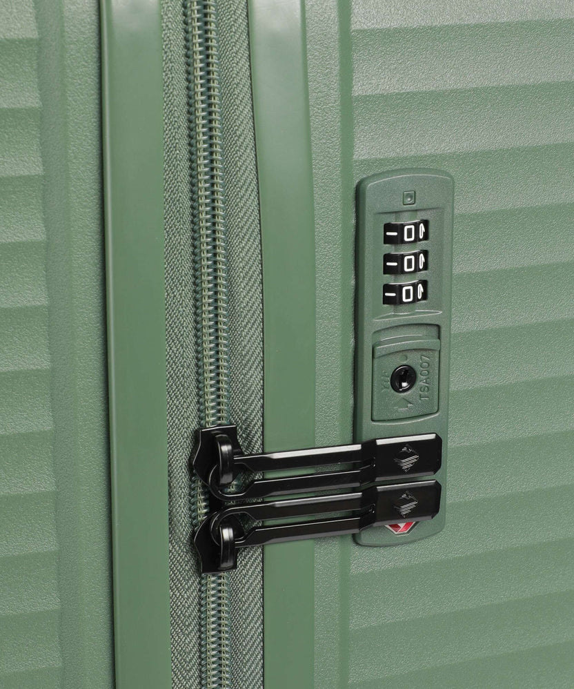 Travelite Air Stripe Slim Suitcase set (4 wheels) green