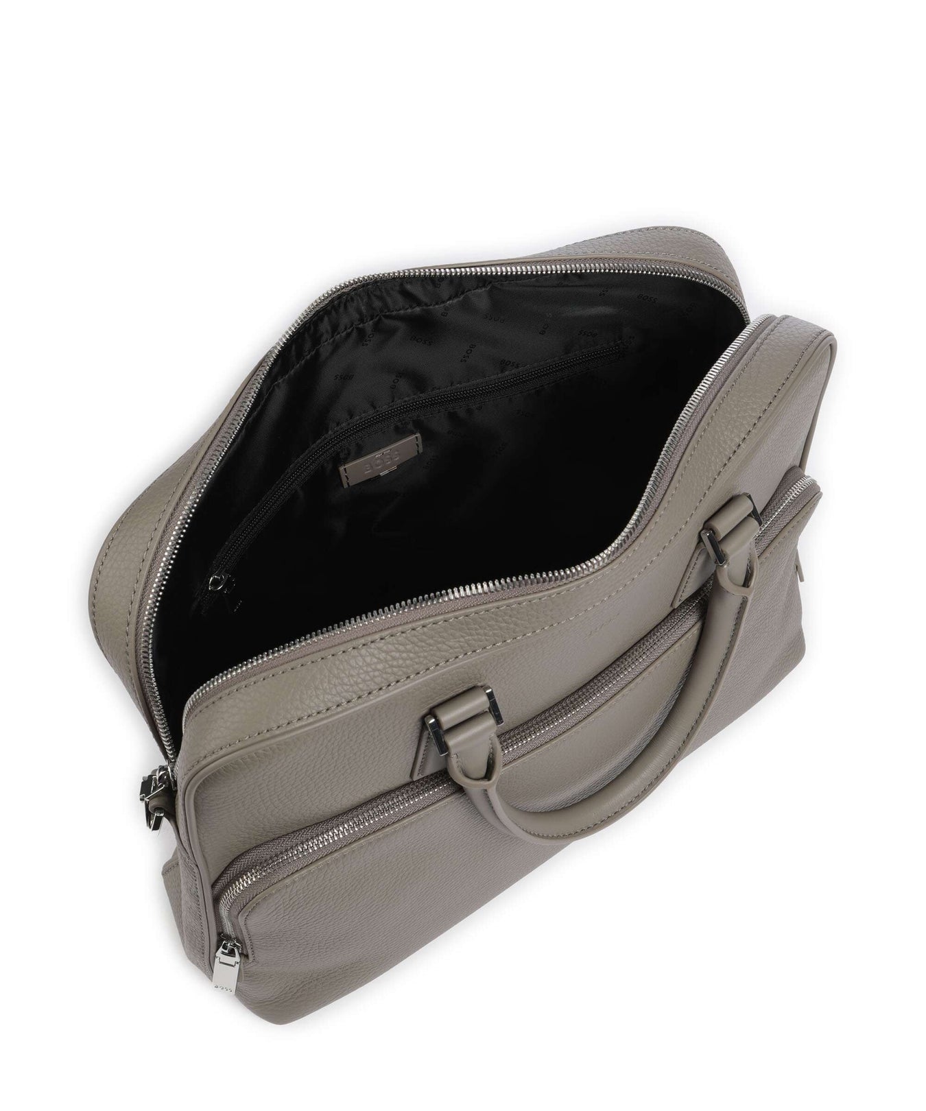 BOSS Crosstown Briefcase open green