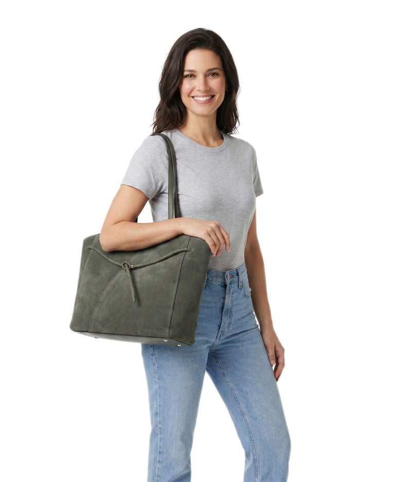 BOSS Revers Tote bag dark green