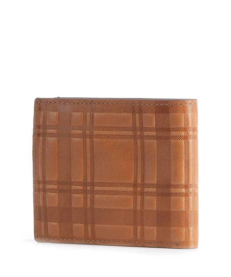 Fossil Bronson Bifold BRONSON Credit card holder camel plaid emboss