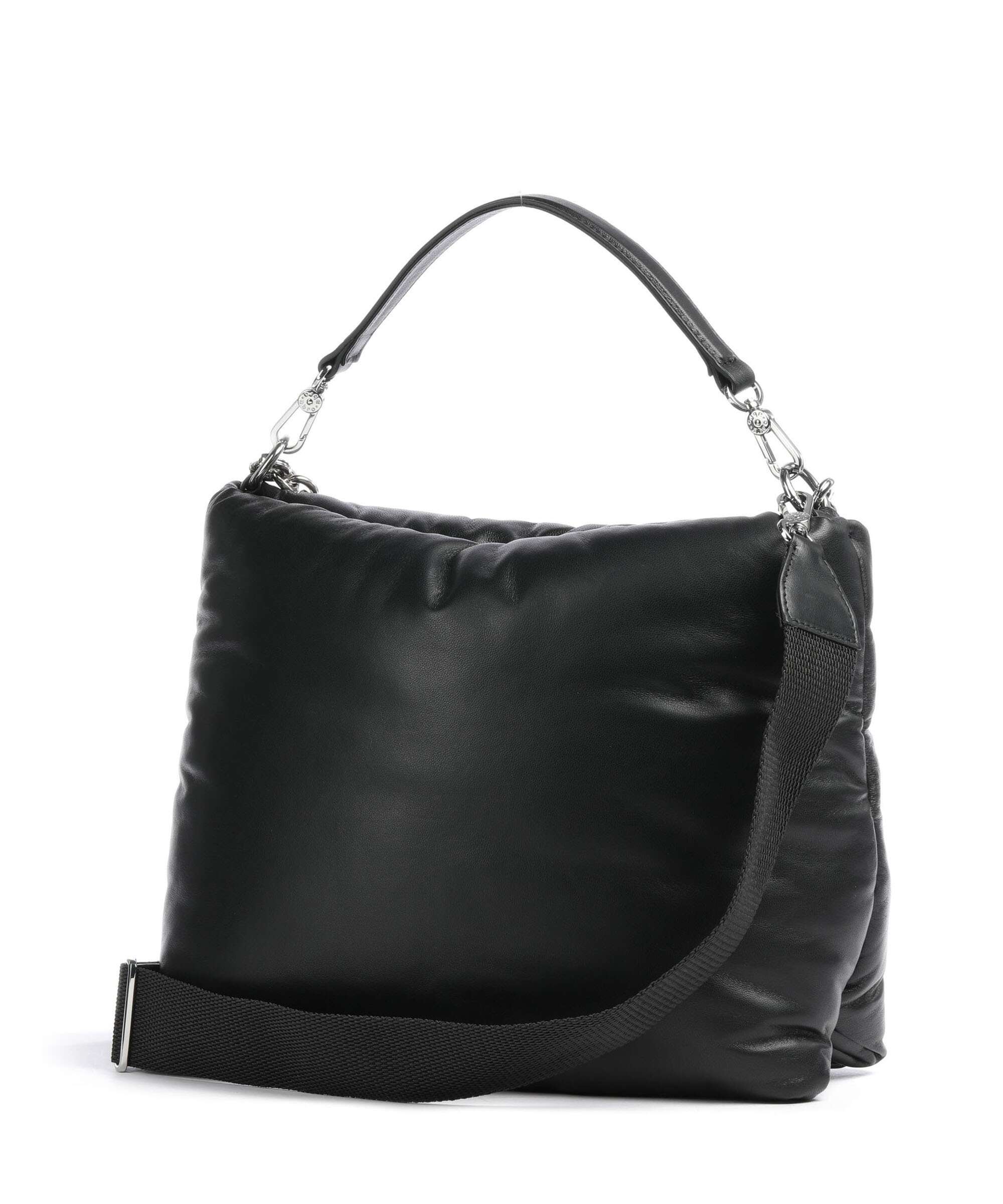 Abro Piuma Lucido Puffer Hobo bag black/nickel